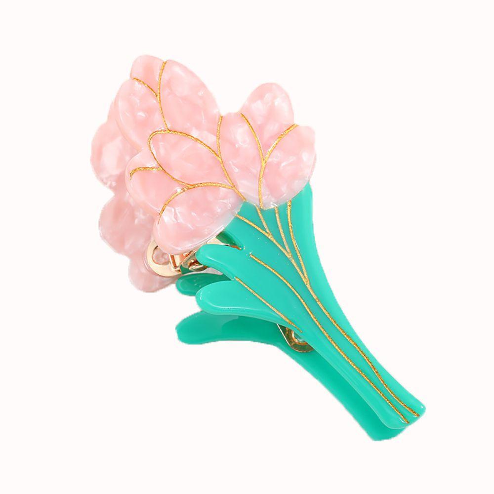 Needway Bunga Tulip Hair Claw Kepribadian Lucu Mencuci Muka Perempuan Gadis Akrilik Women Hair Clip