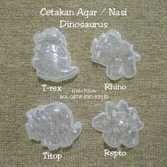 (DINO BENING SET) Cetakan Agar Dino/Cetakan Nasi Karakter Dino/Cetakan Jelly/Cetakan Coklat