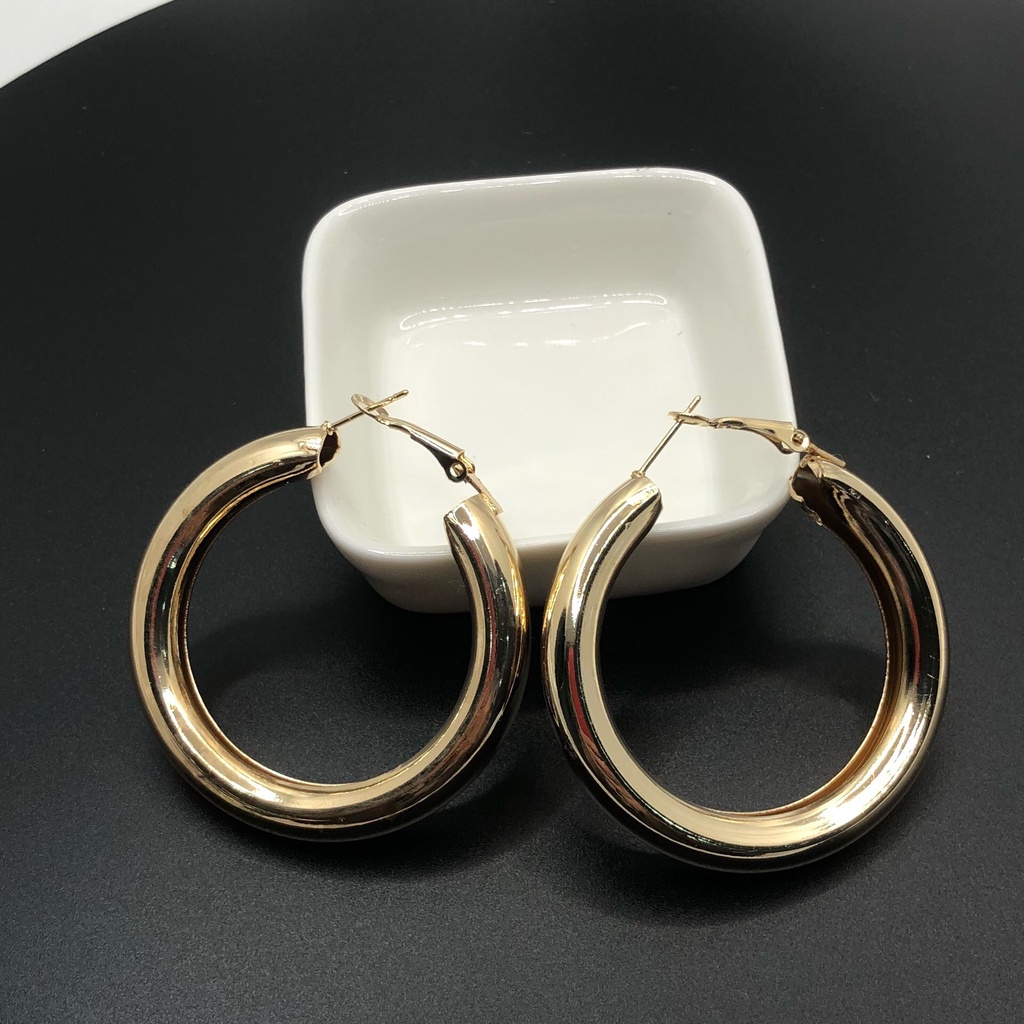 Anting Gantung Bulat/Lingkaran Besar Alloy Desain Minimalis (Takota 020)