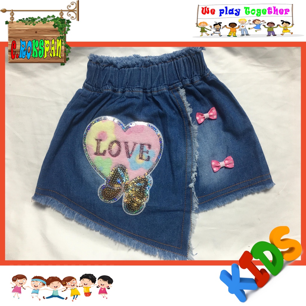 celana anak perempuan / rok jeans pendek anak perempuan