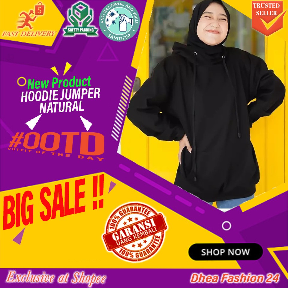 HARGA PROMO !! Hoodie Polos Jumper Tebal &amp; Lembut | Sweater Hoodie  UNISEX | Dhea Fashion