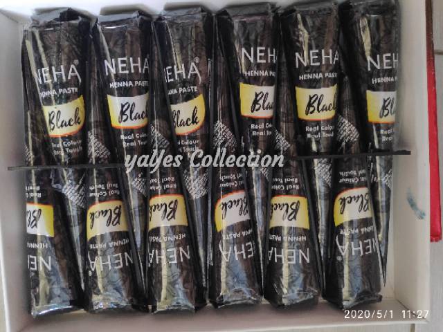 Henna cone Kuku nail neha mahendi hand painting lukis tangan hena marron clasik white black red