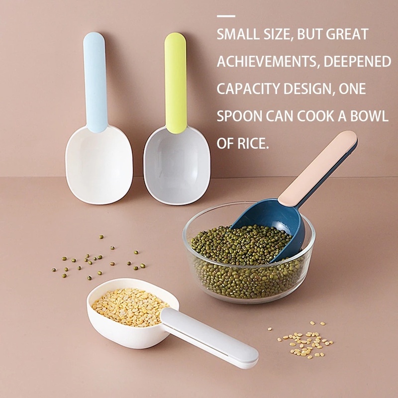 [Rice Scoop with Sealing Clip] [Tea &amp; Snack Bag Clip] [Coarse Grain Bag Clip, Sealed Flour Scoop] [Portable Large Capacity Long-handled Scoop Cup]