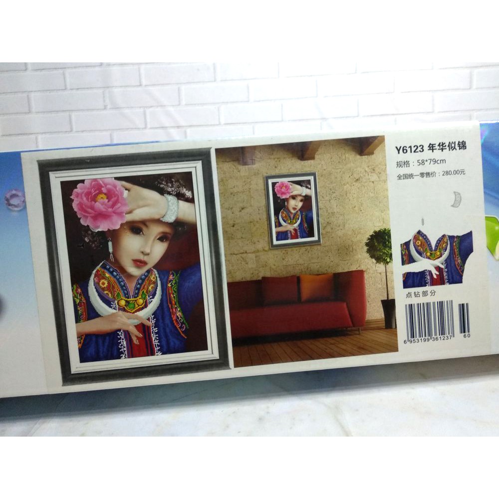 Paket DIY Craft Diamond Painting Y6123 Oriental Girl Lady Woman Beauty