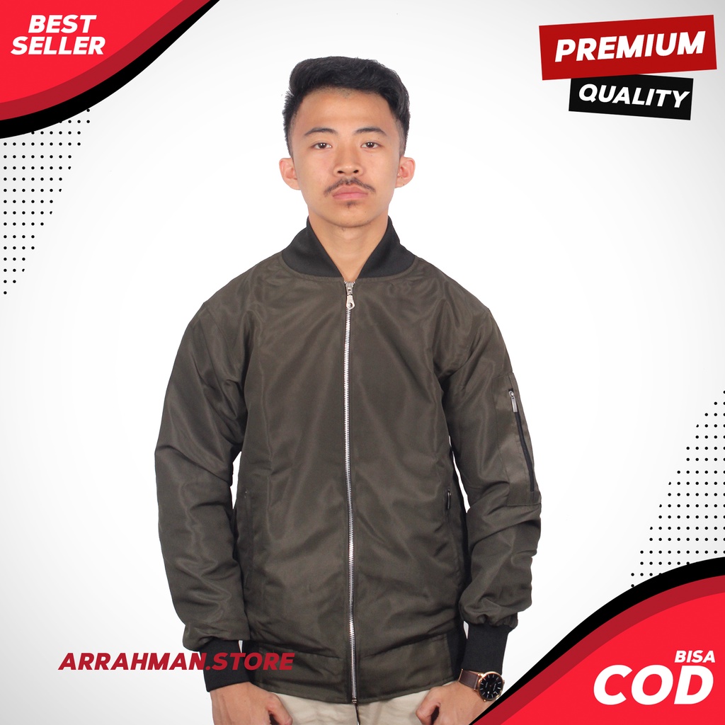 Jaket Pria Distro Original Bomber Terbaru Resleting Import XXXl Polos