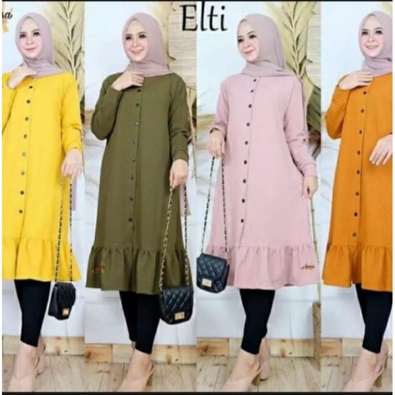 BAJU WANITA MUSLIM TUNIK KEMEJA POLOS PREMIUM TUNIK POLOS KEKINIAN TUNIK MUSLIM BAJU FASHION MUSLIM