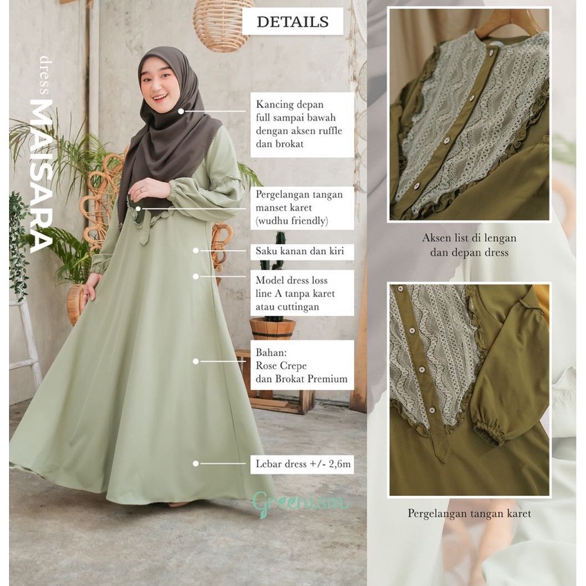 Greenism Gamis Maisara Quality Premium Syari'i Dress