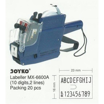 

Alat Label Harga Price Labeller Joyko MX-6600A / 10 Digits 2 Baris
