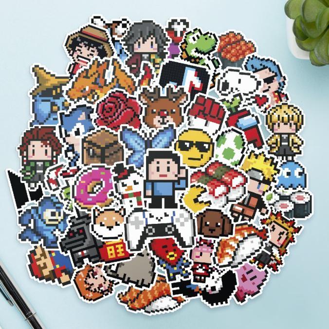 

Wow Stiker Vinyl Generasi 90 Cute - Retro Pixel Game Lucu Sticker Planner Limited