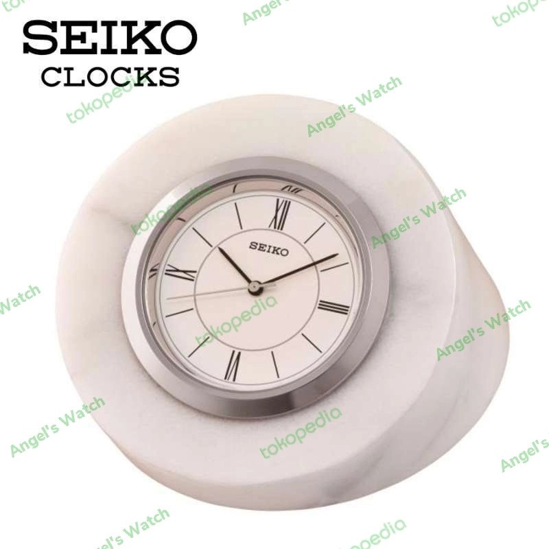 jam antik seiko qhg045 marmer stone decoration original