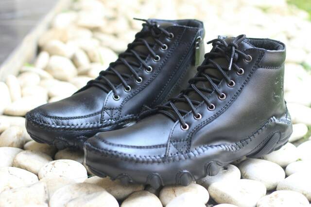 Sepatu Boots Pria BLACK MASTER Simpel Boot Cowok Wringkle Formal Asli Kulit Keren