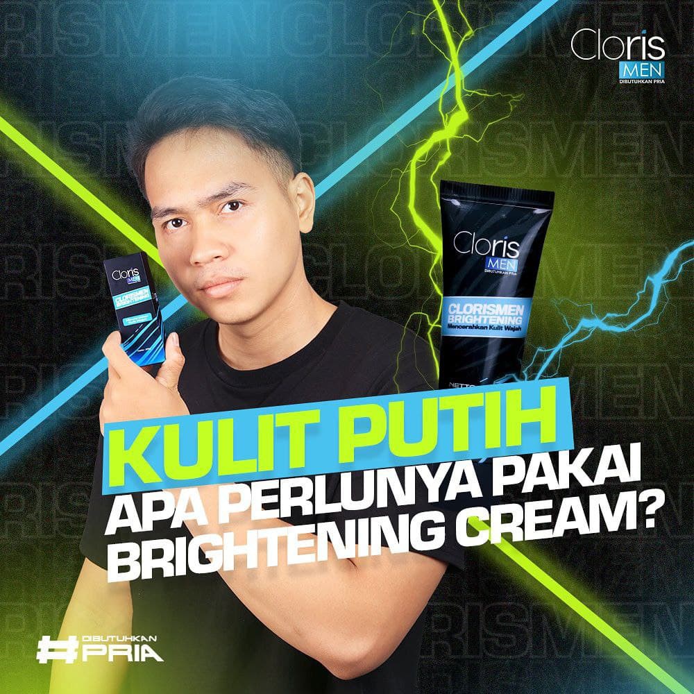 Clorismen Brightening Cream 20gr - Krim Pencerah Pemutih Wajah Pria