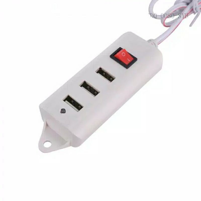 B6 Charger HP di Motor 3 USB + 5 Kabel Cash |Carger Hape Untuk Di Sepeda Motor Aki DC Acu Accu Gojek