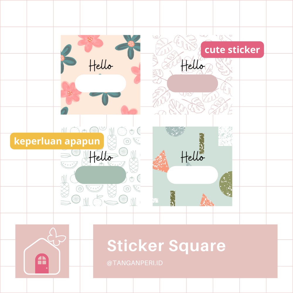 

Square Sticker - Stiker Nama - Stiker Kemasan - Stiker Ucapan - Stiker Segel - Box Sticker - Tangan Peri