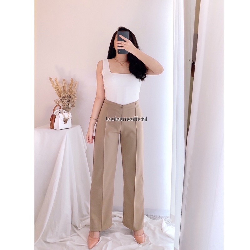 Lookatmeofficial • Celana Kulot Scuba Classy Highwaist Premium Cullote Pants