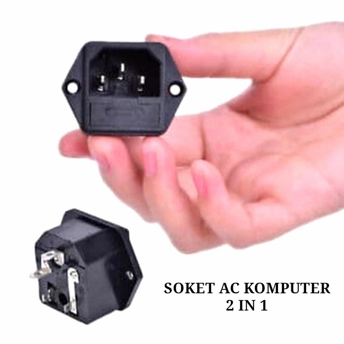 SOKET AC LISTRIK 3 PIN PLUS FUSE HOLDER BOX BELL AMPLIFIER AMPLI 3P P POWER FUSE HOLDER SEKRING