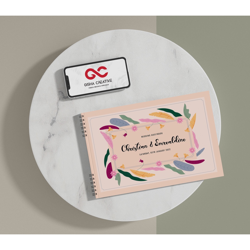 BUKU TAMU PERNIKAHAN HARD COVER & SOFT COVER DESIGN CUSTOM JILID SPIRAL MURAH DEPOK