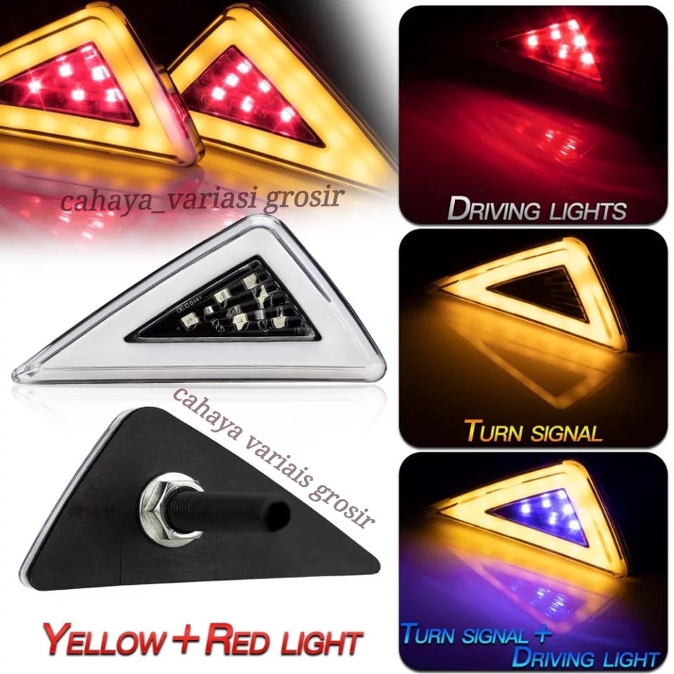Lampu sen sein tempel led segitiga ninja Vixion CB dll