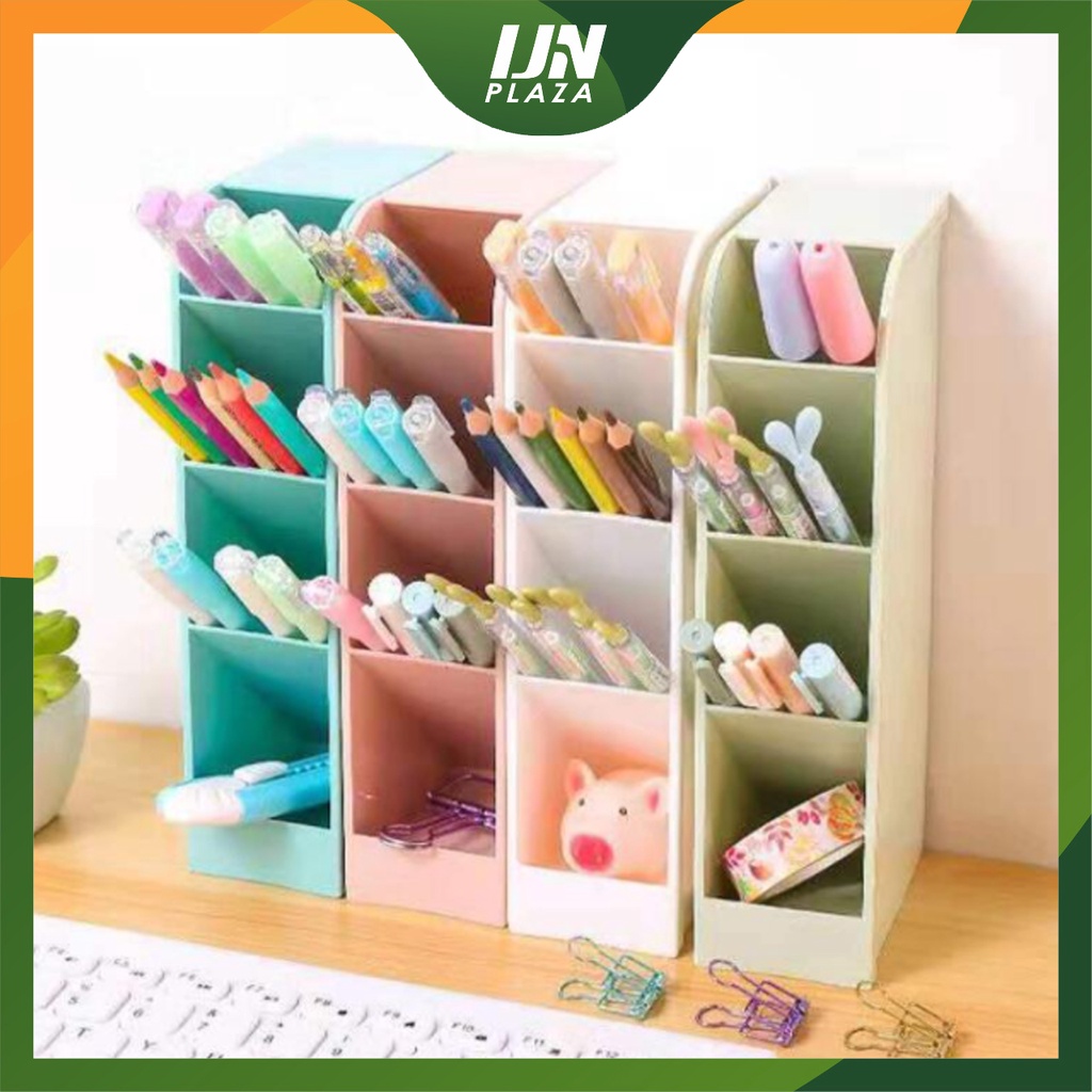 ❤ IJN ❤ Pen Holder Rak Tempat Alat Tulis Rak Tempat Pena Kantor Color 4 tingkat / Stationery Space Office Storage Box