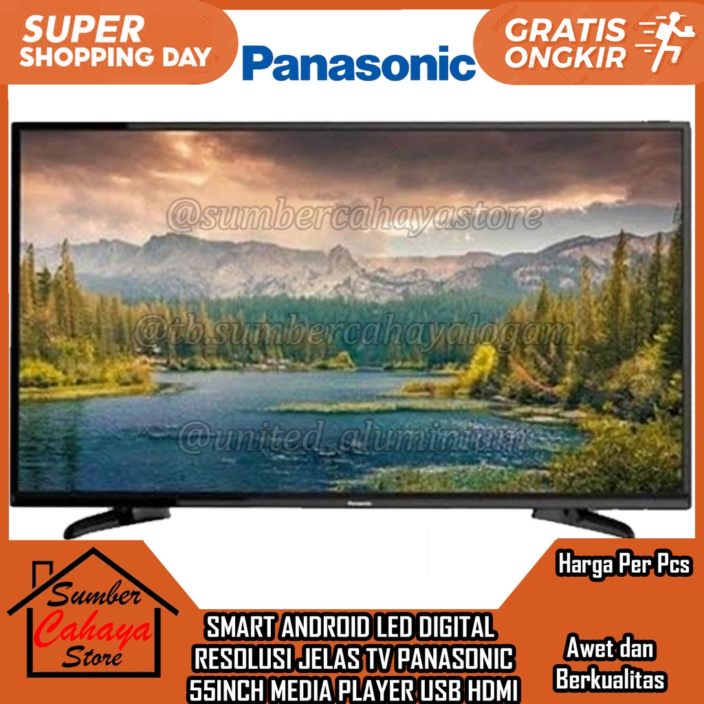 TV LED PANASONIC 55 INCH ANDROID TIVI DIGITAL TH 55F306G FULL HD DISPLAY SMART TELEVISI TELEVISON TE