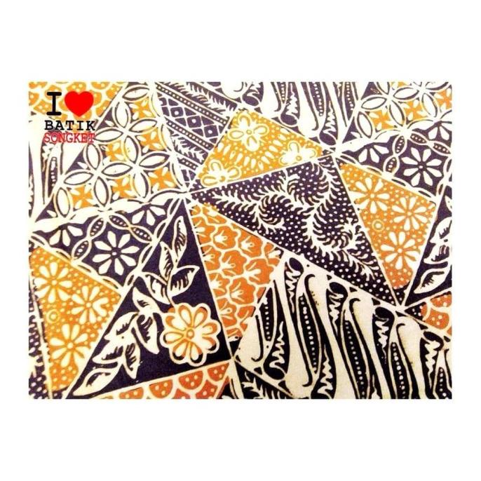 Bahan sutra 2 meter motif 8 kain batik pekalongan cap cetak rok asli
