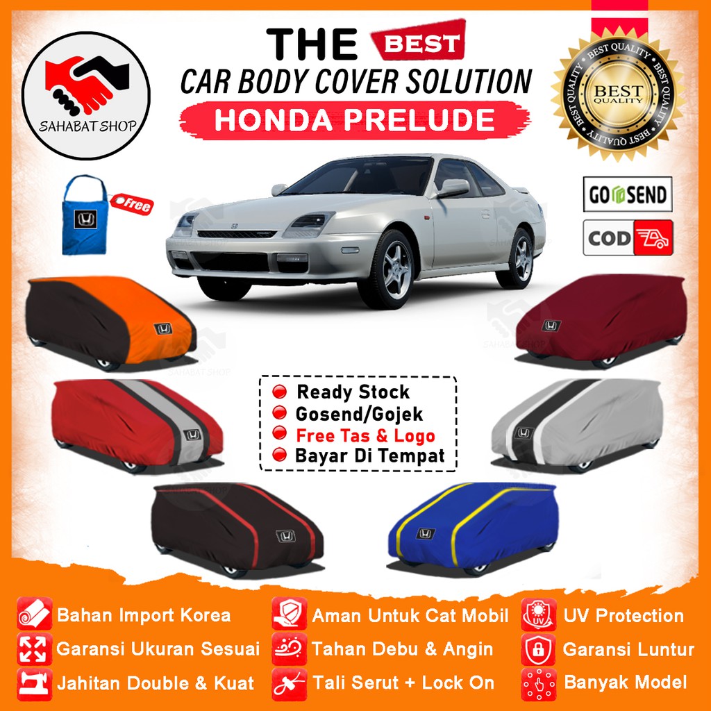 Sahabat Body Cover Mobil Prelude / Sarung Penutup Honda Prelude Outdoor / Selimut Mantel Tutup Pelindung Mantol Jas Kerodong Pelindung Pembungkus Mobil Sedan Prelude Waterproof Anti Air Model Orange