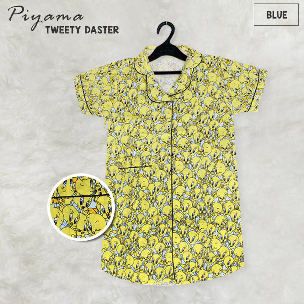Cuci Gudang DST TWEETY DASTER BAJU TIDUR WANITA PIYAMA PAJAMAS SETELAN KATUN JEPANG