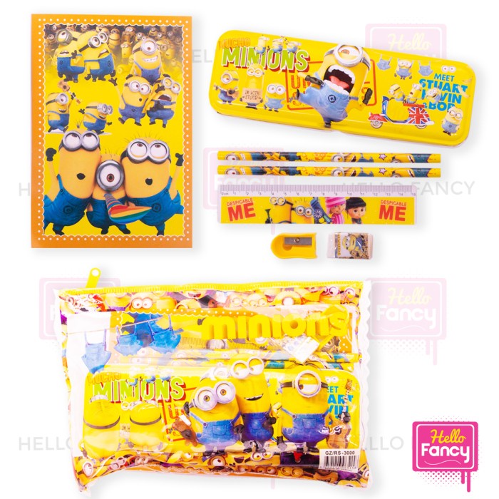 

tulis-alat-paket- paket alat tulis study set karakter perlengkapan sekolah zk-3000-240s - minions