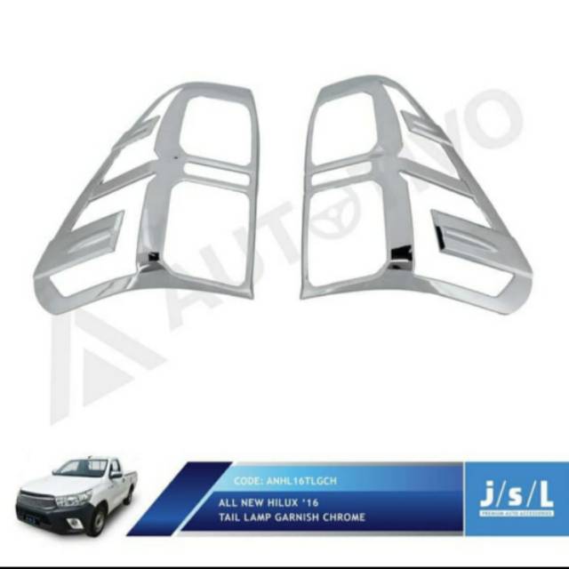 Garnish lampu belakang Toyota all new Hilux/ tail lamp garnish Hitam &amp; Chrome jsl