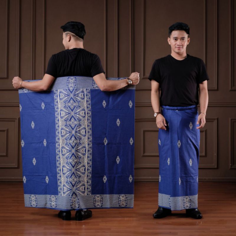 Sarung Batik Printimg Motif Pintu Aceh / Sarung Batik Pria  Dewasa Warna Biruru | sarung batik print