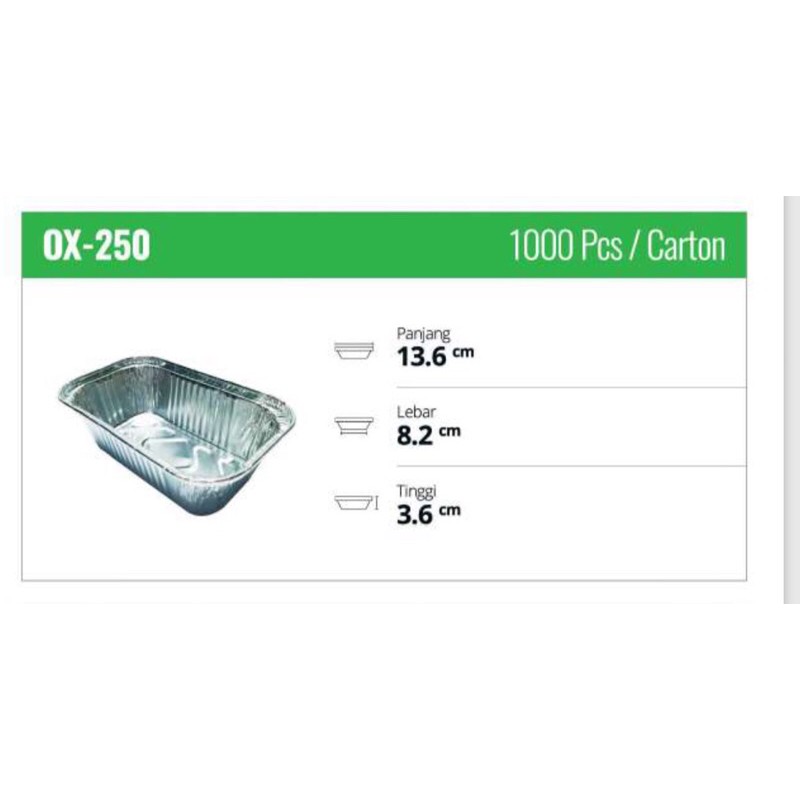 Aluminium Foil Tray Ox 250 dan Tutup (10 set)