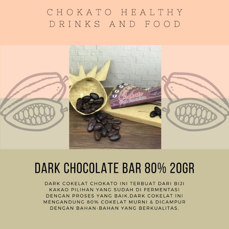 

Dark chocolate bar 80% 20g