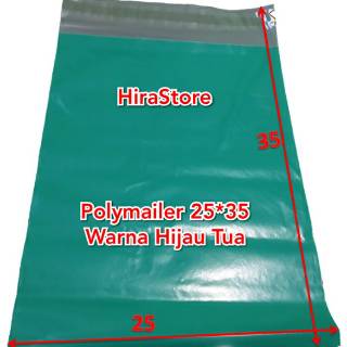 Plastik Polymailer  25x35 isi 25 lembar warna hijau tua 