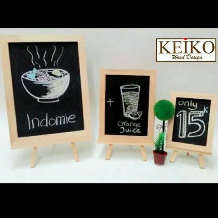 

papan tulis kapur blackboard plus tripod A4 A5 A6 set