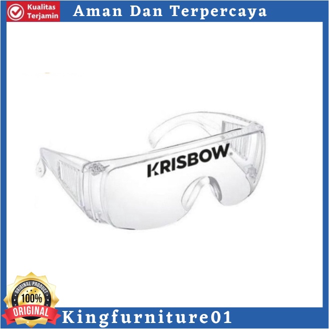 Kaca mata Krisbow clear/Kaca mata Pelindung/Spectacle Clear/Kaca mata safety.