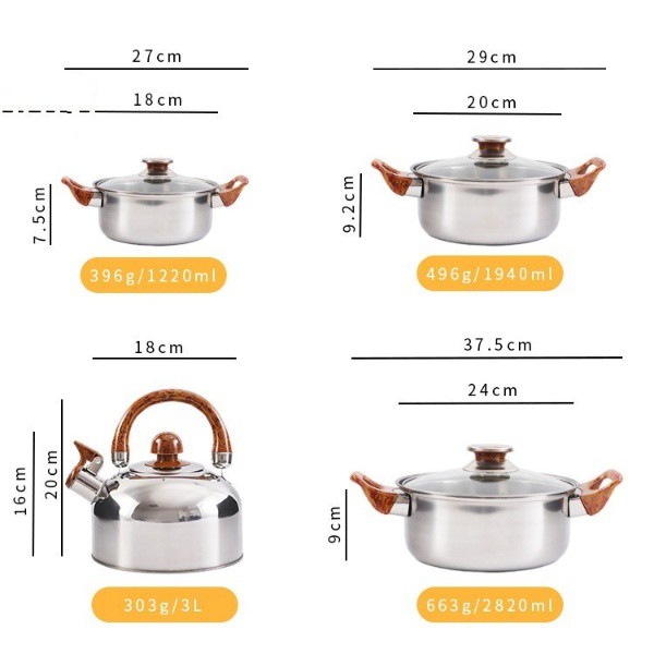 TERMURAH Set Panci Masak Stainless Steel SatuSet Wajan Panci Murah ANTI LENGKET Set Alat Masak Stainless termurah