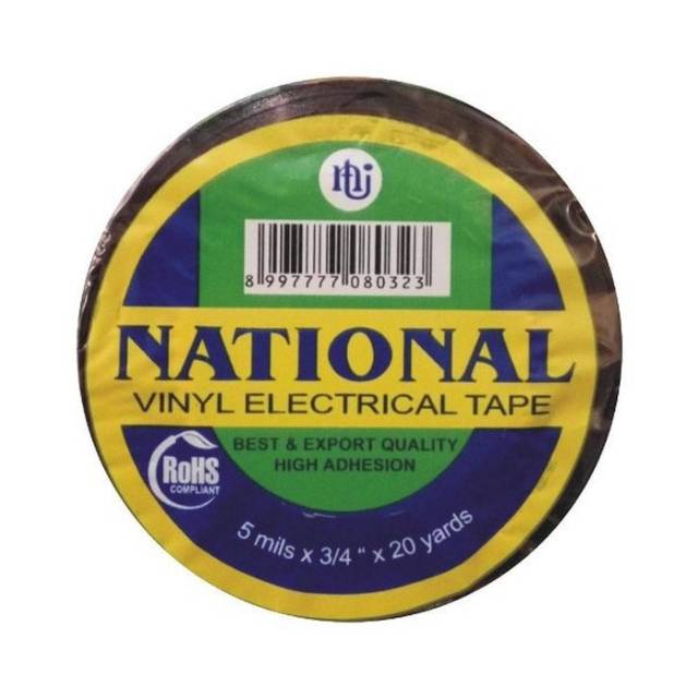 Isolasi Selotip Listrik Kabel Vinyl / Electrical Tape NATIONAL - 3/4&quot; x 20 yard