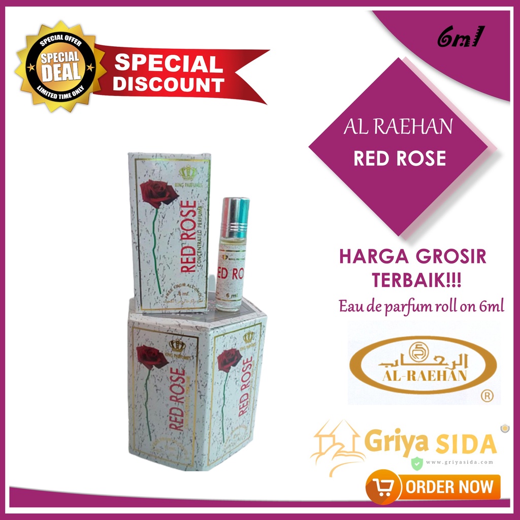 Parfum Red rose 6ml alraehan minyak wangi al raehan mirip al rehab parfum Harga grosir PROMO!!