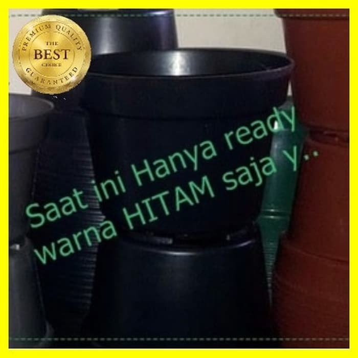 Dijual Pot Bunga 35cm HITAM Tebal - Pot Tanaman Hias Grosir 35 cm Hitam Tebal Diskon