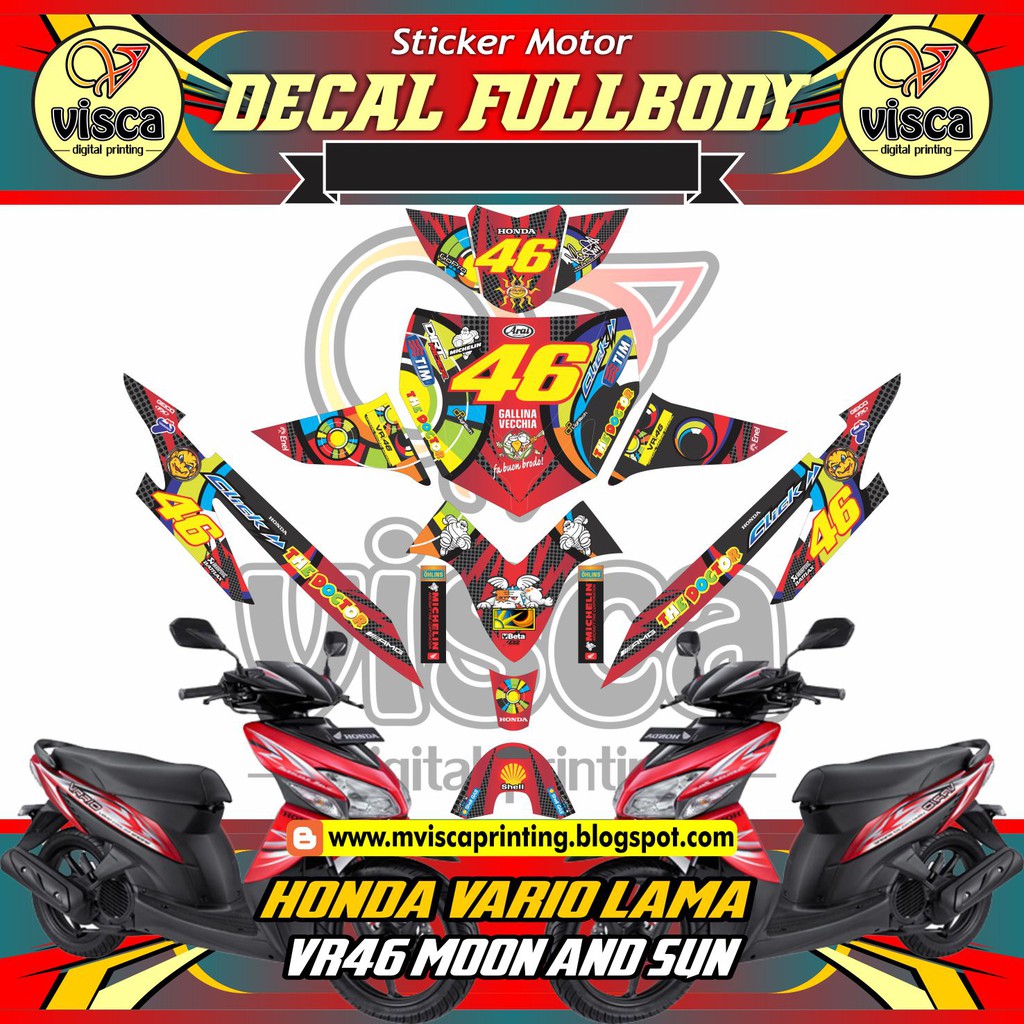 DECAL STIKER VARIO OLD FULL BODY VARIO VR46 MOON AND SUN