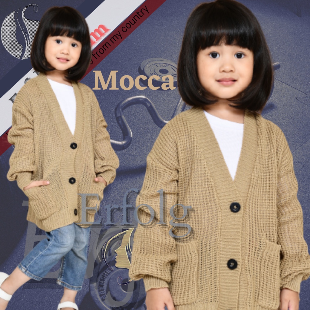 Cardigan LOCY Anak/Rajut Cardigan  anak perempuan/Deandra Bahan Rajut Halus dan Tebal