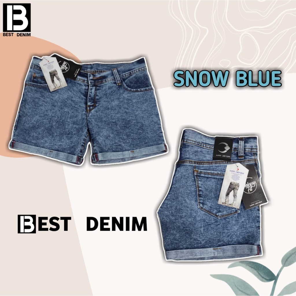 Celana Hot Pants jeans Wanita Snow Black / Snow Blue Terlaris Termurah