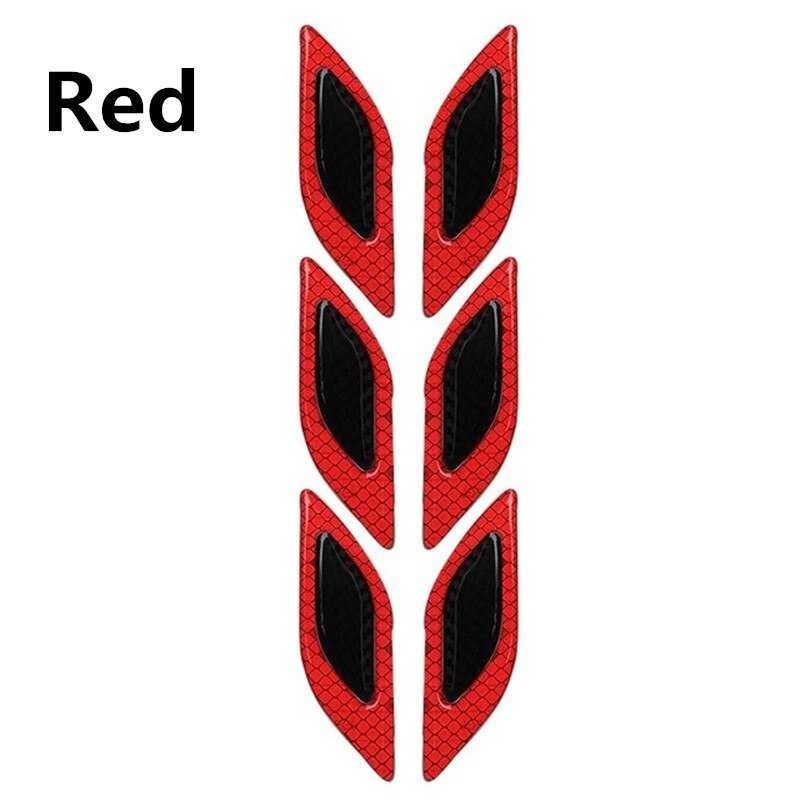 Paling Dicari ! LARATH Carbon Fiber Car Sticker Auto Warning Decal Strips 6PCS - 1183