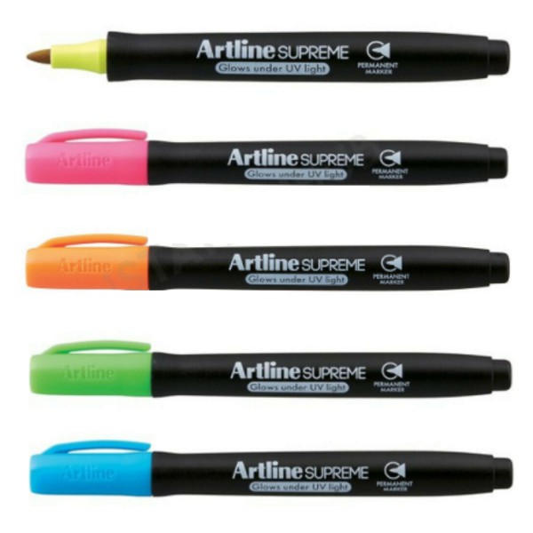 

Artline Supreme Marker UV Glow - Spidol Permanent Menyala Dalam Sinar UV