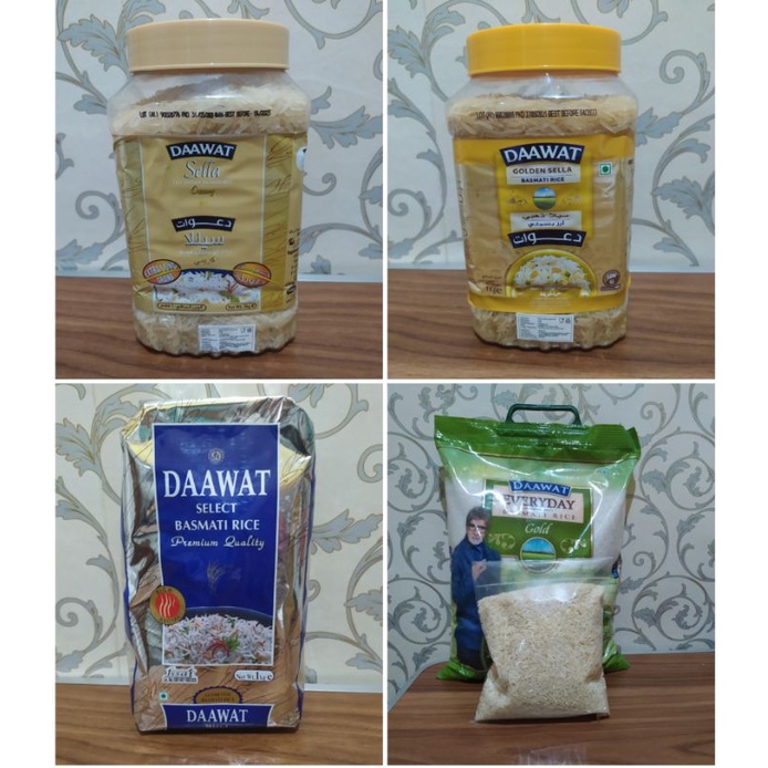 

Beras Basmati Beras India Nasi Briyani Nasi Kebuli Daawat Select Creamy Sella Golden Sella Everyday 1 kg