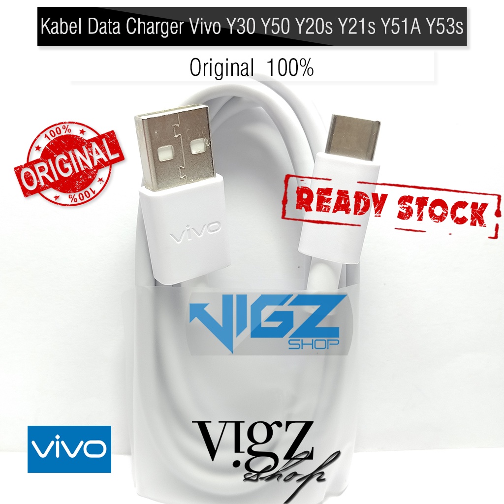 Kabel Data Charger Vivo Y30 Y50 Y51 Y20s Y21s Y51A Y53s USB Type C 2A Original 100%