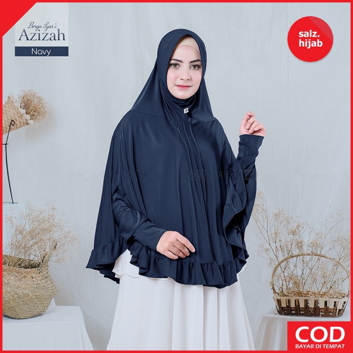 Hijab Jilbab Bergo Lengan Tangan Panjang Jumbo Kerudung Jersey Jilbab Lengan Azizah-4