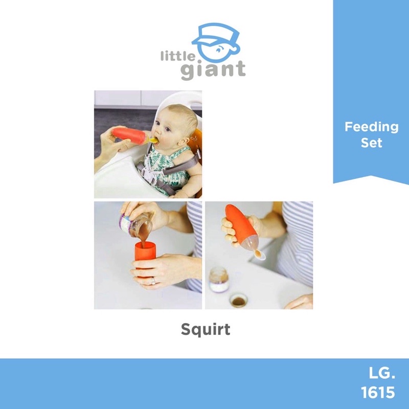 Little Giant Botol Sendok Makan Bayi MPASI Squirt Feeder/Baby Bottle Spoon Soft Squeeze LG1615