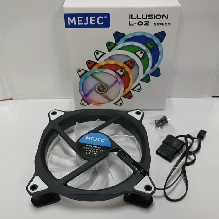 Illusion L-02 RGB Mejec Fan Casing 12CM LED RING - Fan Case 12 cm Illusion L02 Mejec RGB