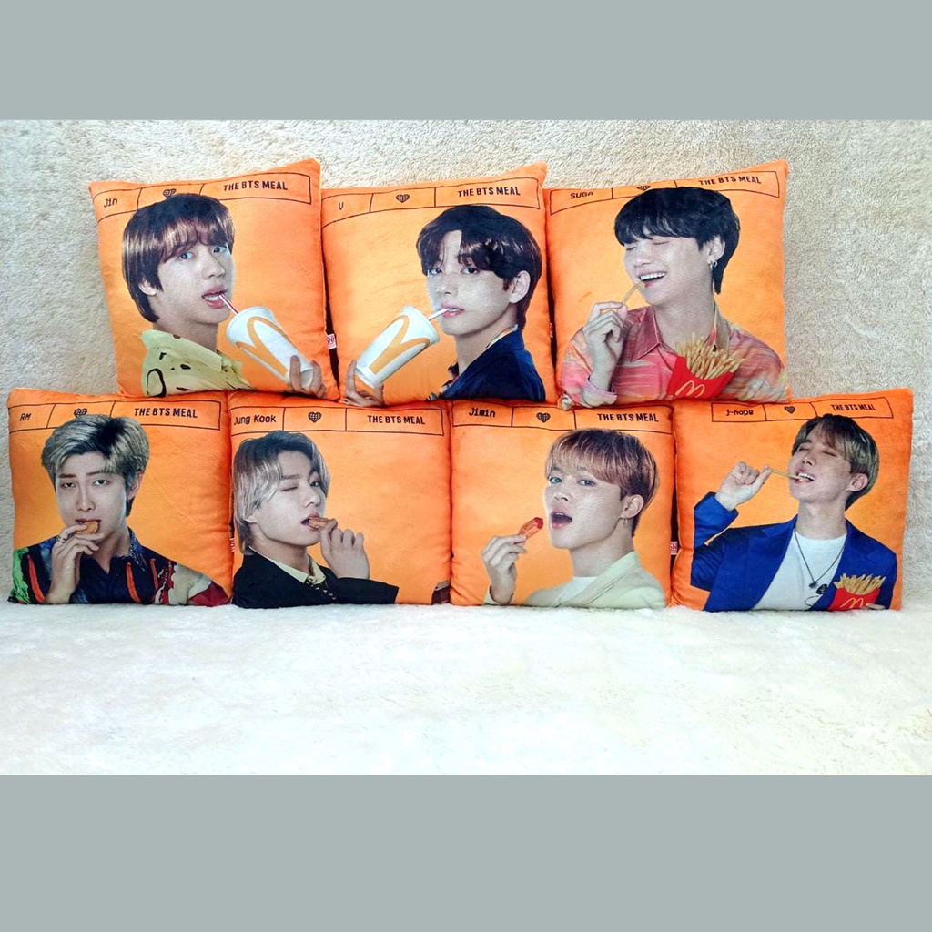 Bantal Foto BTS Meal, Bantal KPOP BTS, Bantal Sofa BTS, BTS Meal